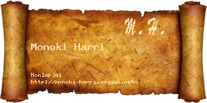 Monoki Harri névjegykártya